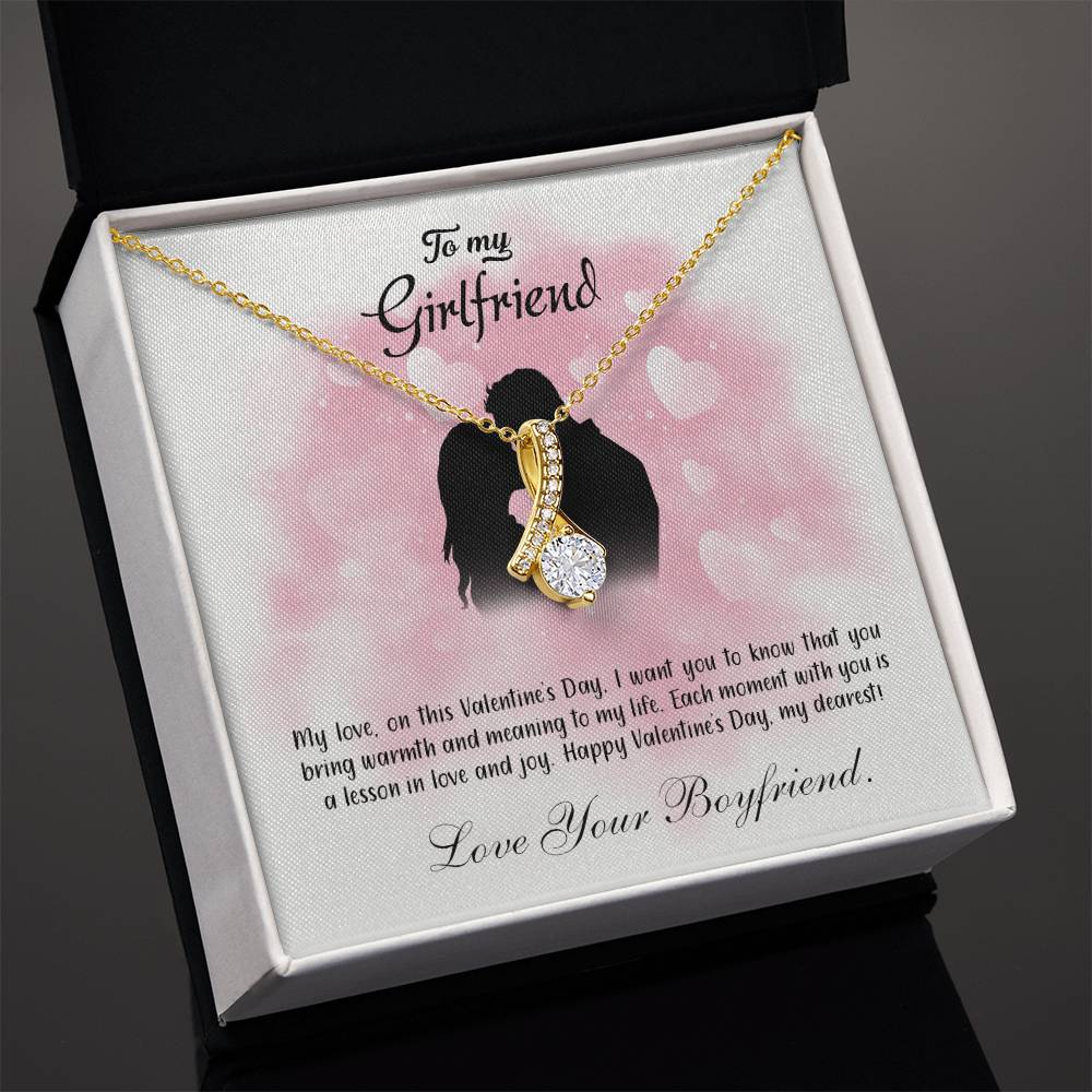 valentine-5c Alluring Beauty Necklace, Gift to my Girlfriend with Beautiful Message Card