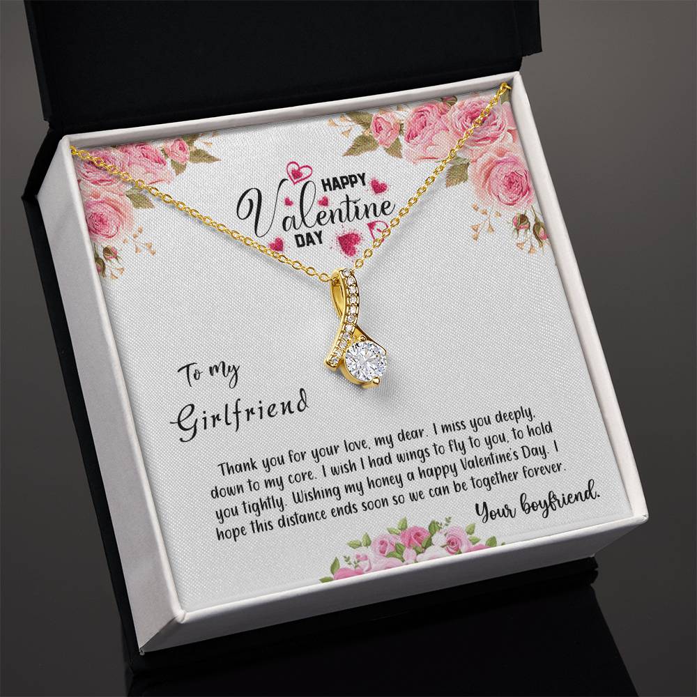 valentine-31c Alluring Beauty Necklace, Gift to my Girlfriend with Beautiful Message Card