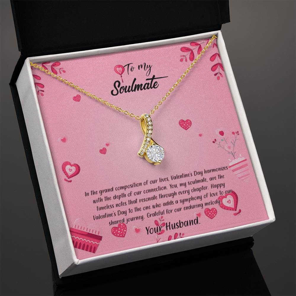 valentine-16b Alluring Beauty Necklace, Gift to my Soulmate with Message Card