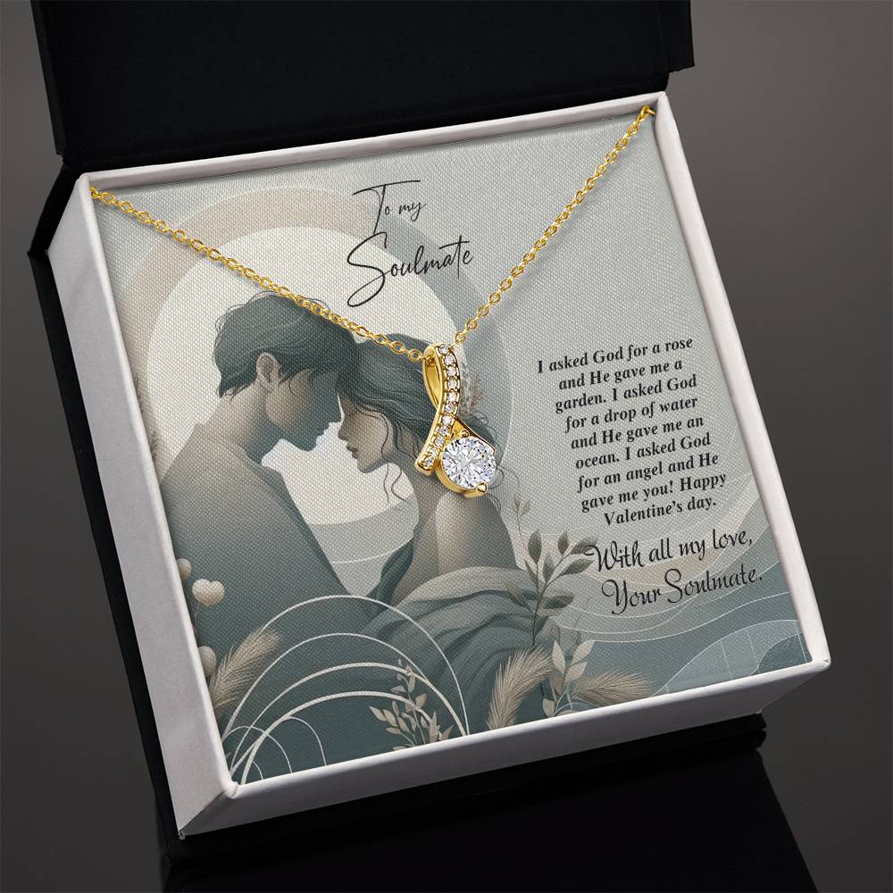 Valentine-st22b Alluring Beauty Necklace, Gift to my Soulmate with Message Card