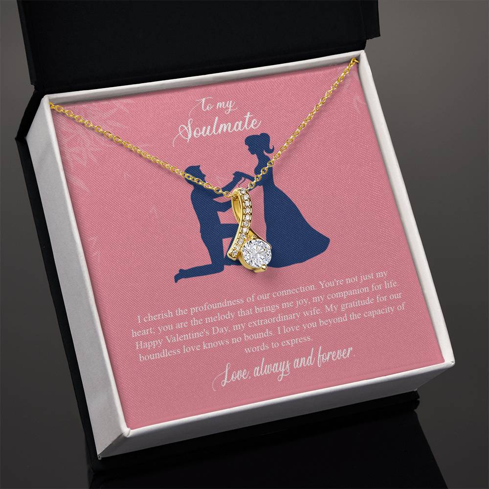 valentine-2b Alluring Beauty Necklace, Gift to my Soulmate with Message Card