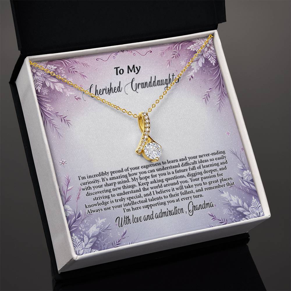 4054c Alluring Beauty Necklace, Gift to my Granddaughter with Beautiful Message Card