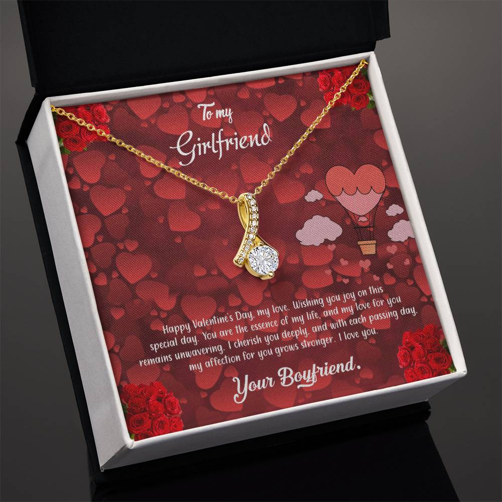 valentine-27c Alluring Beauty Necklace, Gift to my Girlfriend with Beautiful Message Card