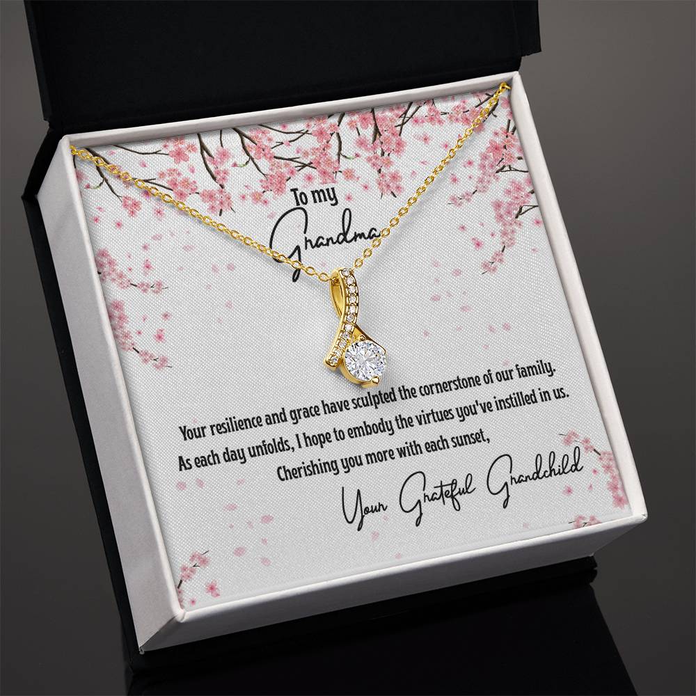 4040a Alluring Beauty Necklace, Gift to my Grandma with Beautiful Message Card