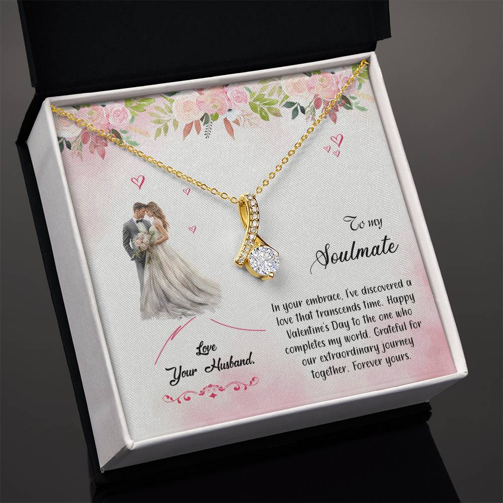 valentine-6b Alluring Beauty Necklace, Gift to my Soulmate with Message Card