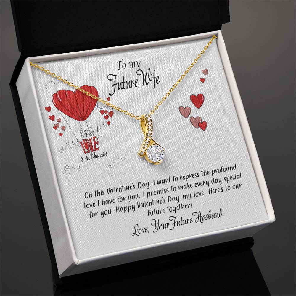 valentine-24d Alluring Beauty Necklace, Gift to my Future Wife with Beautiful Message Card