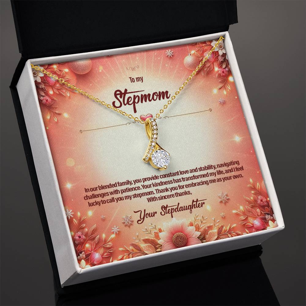 4051b Alluring Beauty Necklace, Gift to my Stepmom with Beautiful Message Card