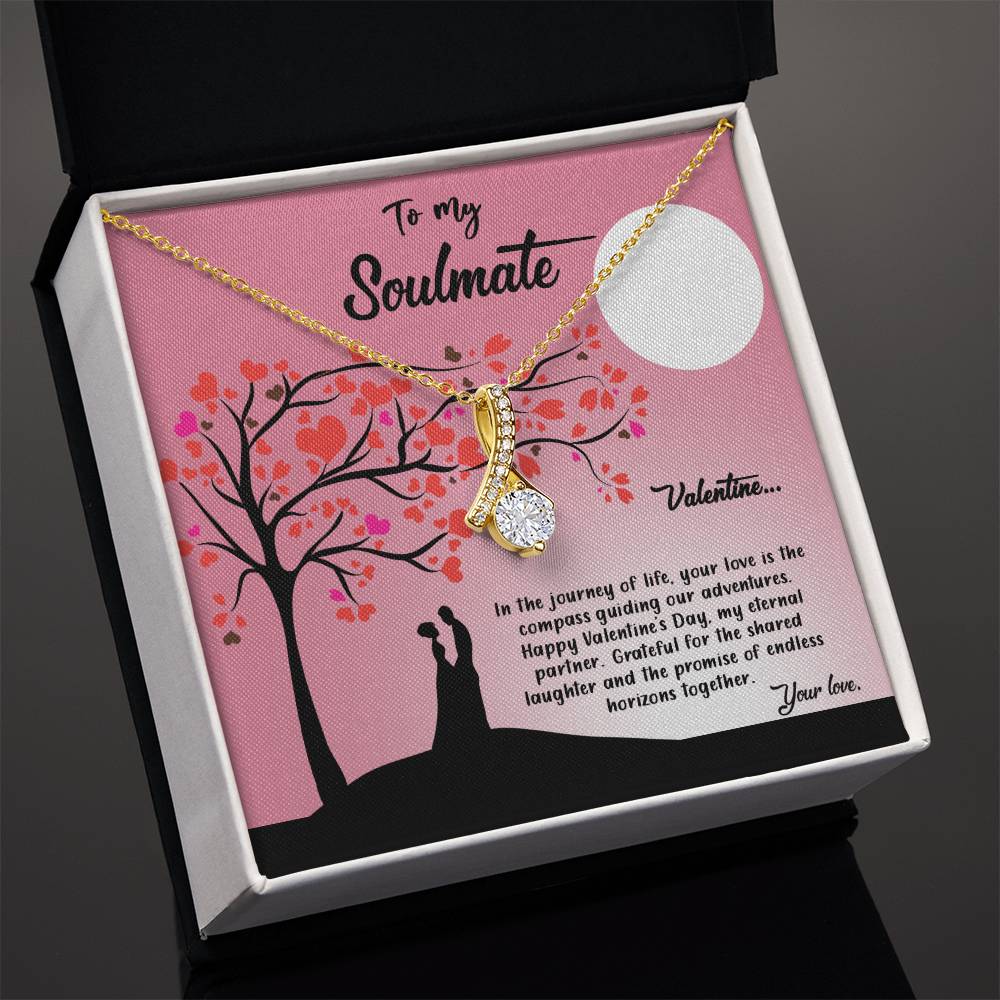 valentine-13b Alluring Beauty Necklace, Gift to my Soulmate with Message Card