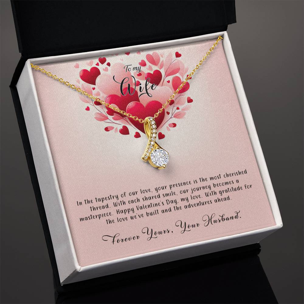 Valentine-st8a Alluring Beauty Necklace, Gift to my Wife with Beautiful Message Card