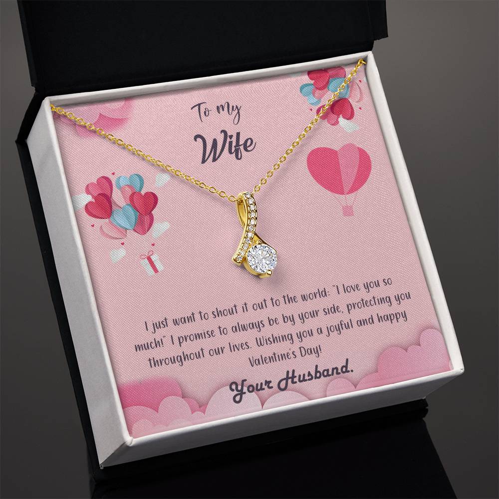 valentine-28a Alluring Beauty Necklace, Gift to my Wife with Beautiful Message Card