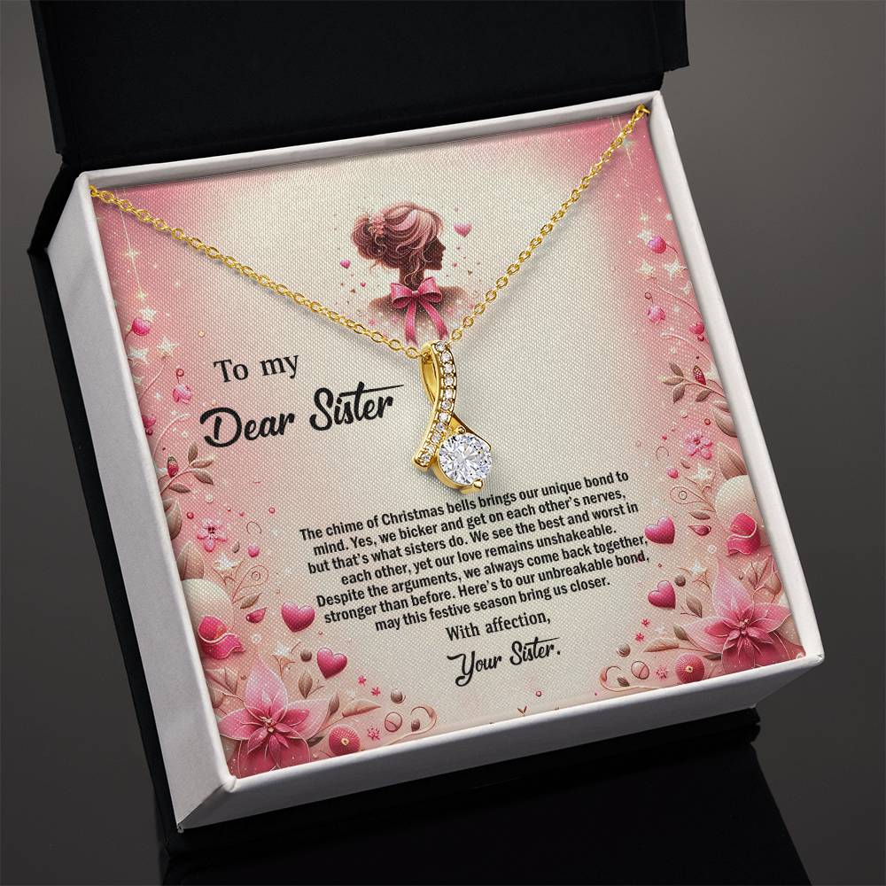 4058e Alluring Beauty Necklace, Gift to my Sister with Beautiful Message Card