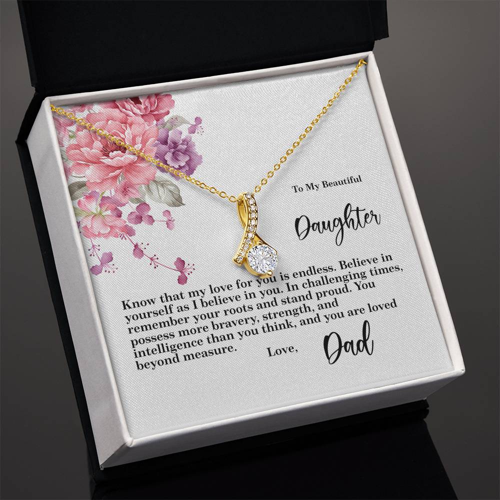 4027b Alluring Beauty Necklace, Gift to My Daughter with Beautiful Message Card