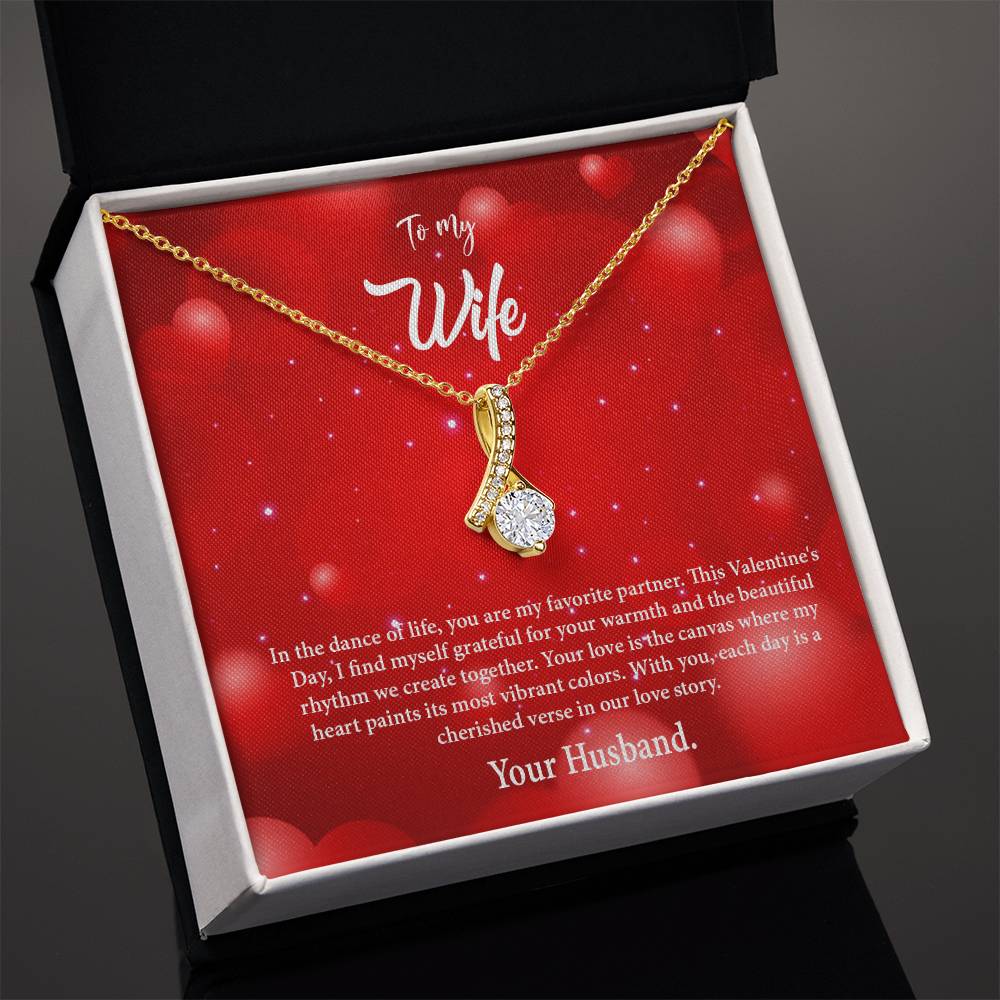 valentine-34a Alluring Beauty Necklace, Gift to my Wife with Beautiful Message Card