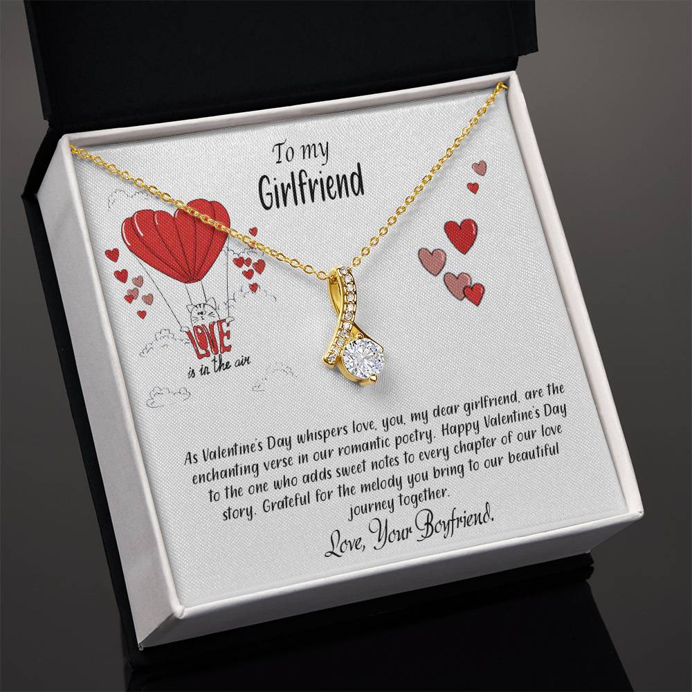 valentine-24c Alluring Beauty Necklace, Gift to my Girlfriend with Beautiful Message Card