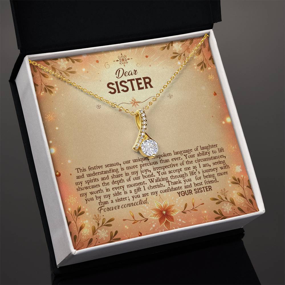 4043b Alluring Beauty Necklace, Gift to my Sister with Beautiful Message Card