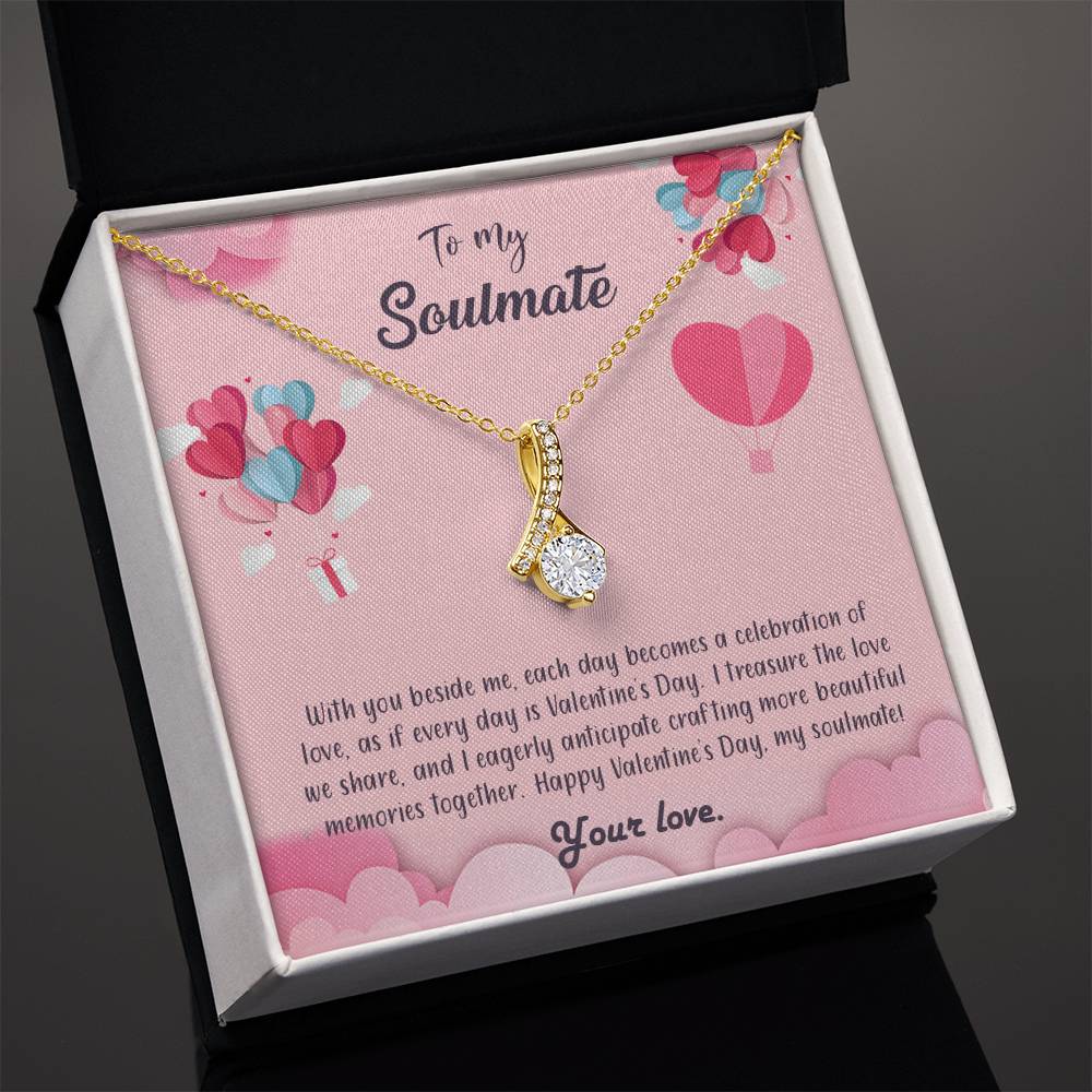 valentine-28b Alluring Beauty Necklace, Gift to my Soulmate with Message Card