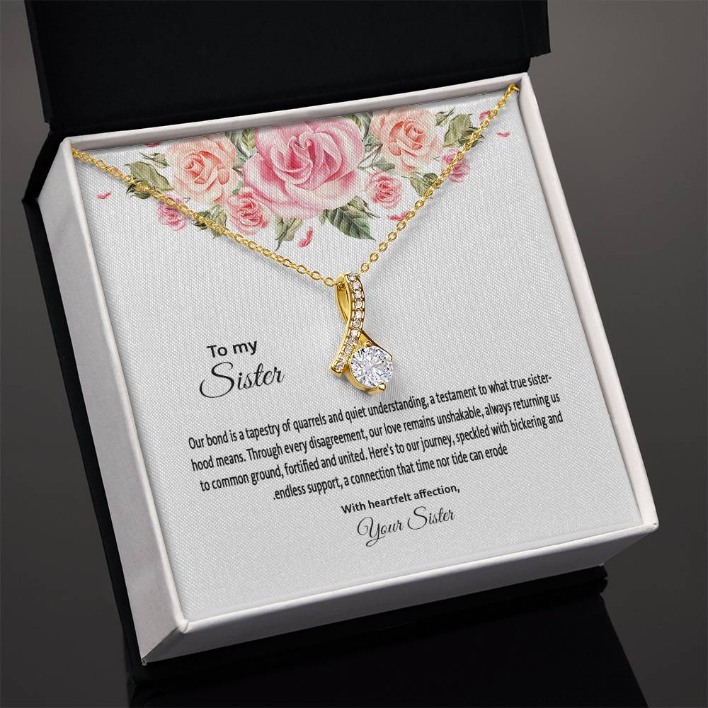 4031c Alluring Beauty Necklace, Gift to my Sister with Beautiful Message Card