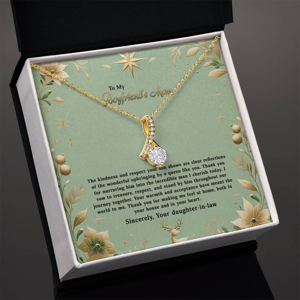 4047a Alluring Beauty Necklace, Gift to my Boyfriend's Mom with Beautiful Message Card