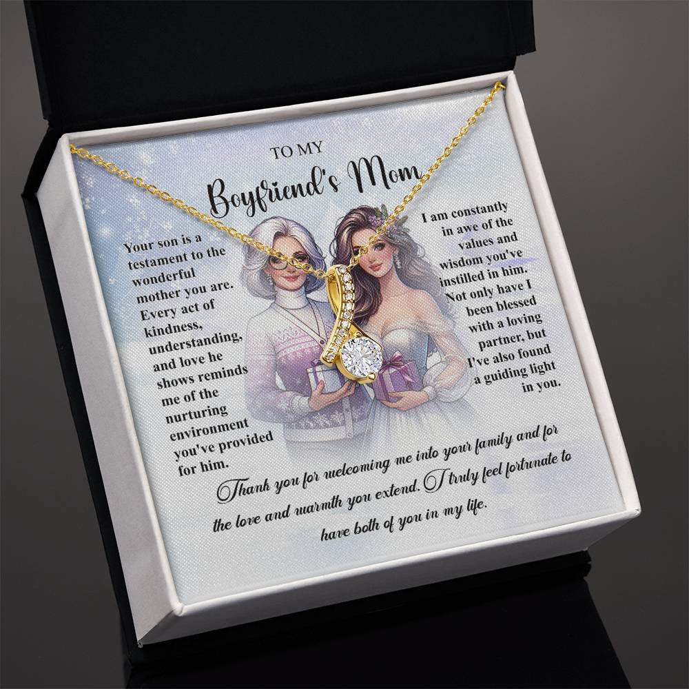 95311a Alluring Beauty Necklace, Gift to my Boyfriend's Mom with Beautiful Message Card