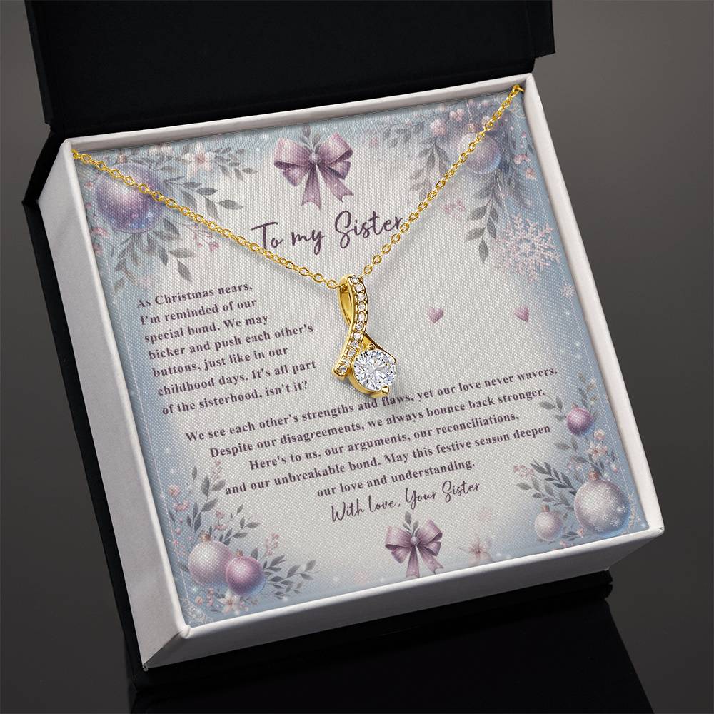 95784c Alluring Beauty Necklace, Gift to my Sister with Beautiful Message Card