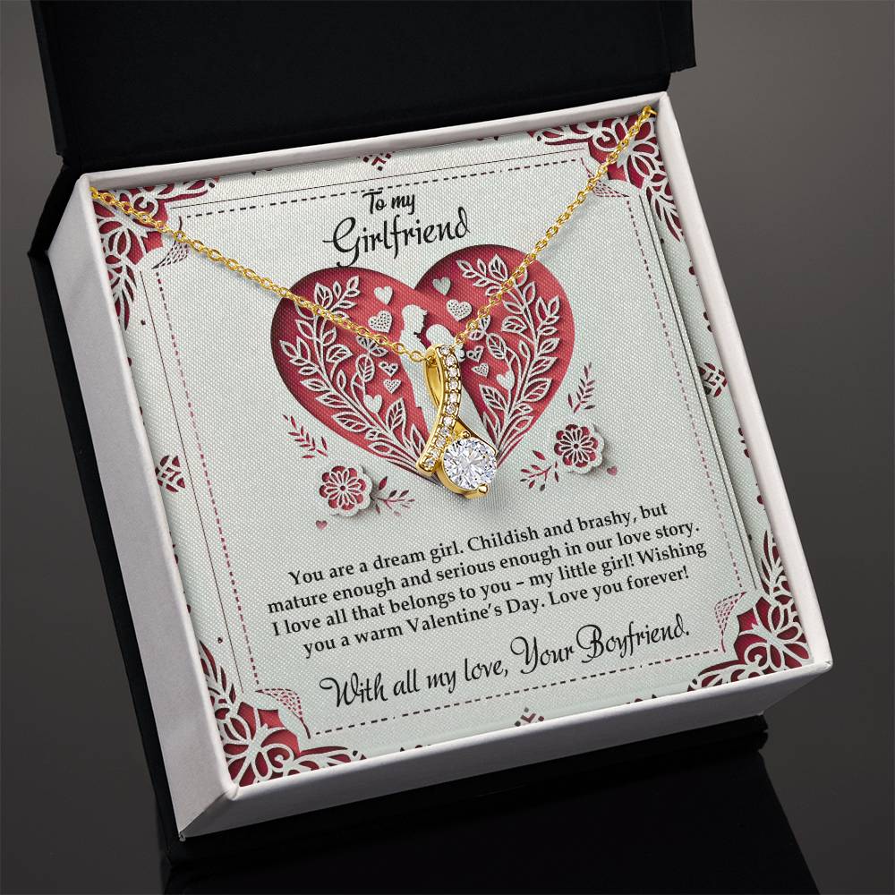 Valentine-st16c Alluring Beauty Necklace, Gift to my Girlfriend with Beautiful Message Card