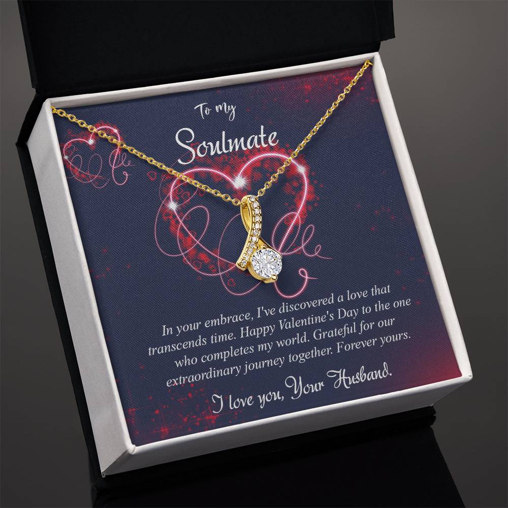 valentine-7b Alluring Beauty Necklace, Gift to my Soulmate with Message Card