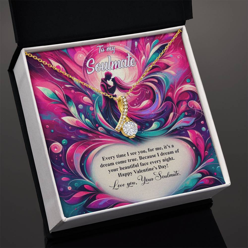 Valentine-st21b Alluring Beauty Necklace, Gift to my Soulmate with Message Card