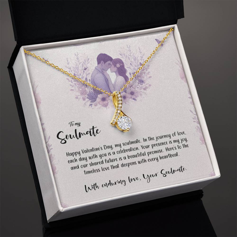 Valentine-st14b Alluring Beauty Necklace, Gift to my Soulmate with Message Card