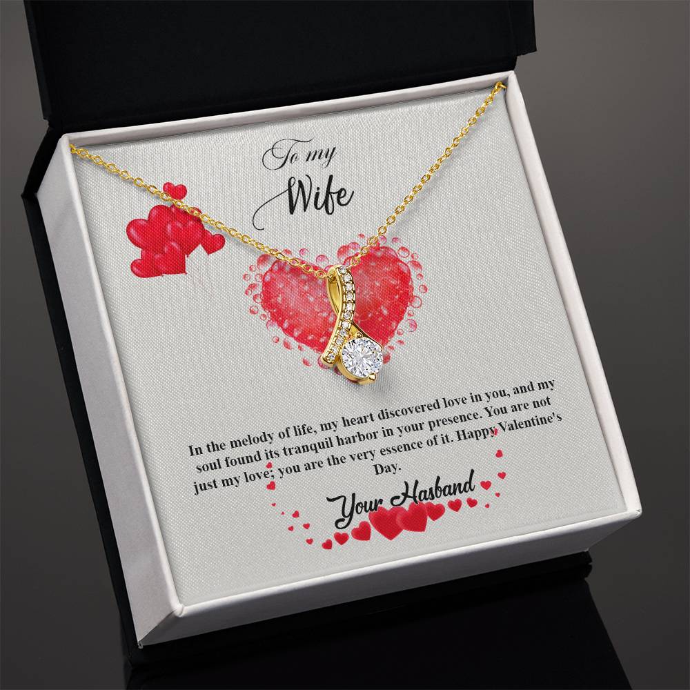 valentine-20a Alluring Beauty Necklace, Gift to my Wife with Beautiful Message Card