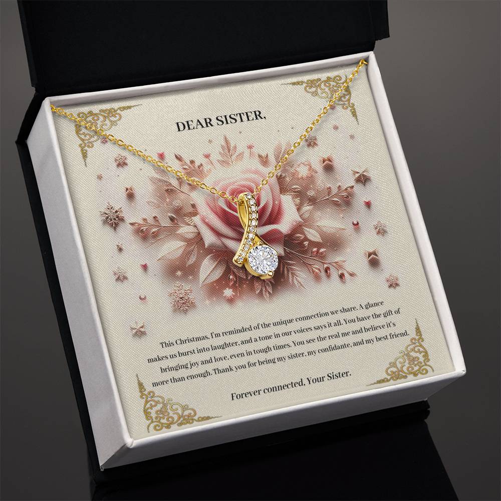 95341b Alluring Beauty Necklace, Gift to my Sister with Beautiful Message Card