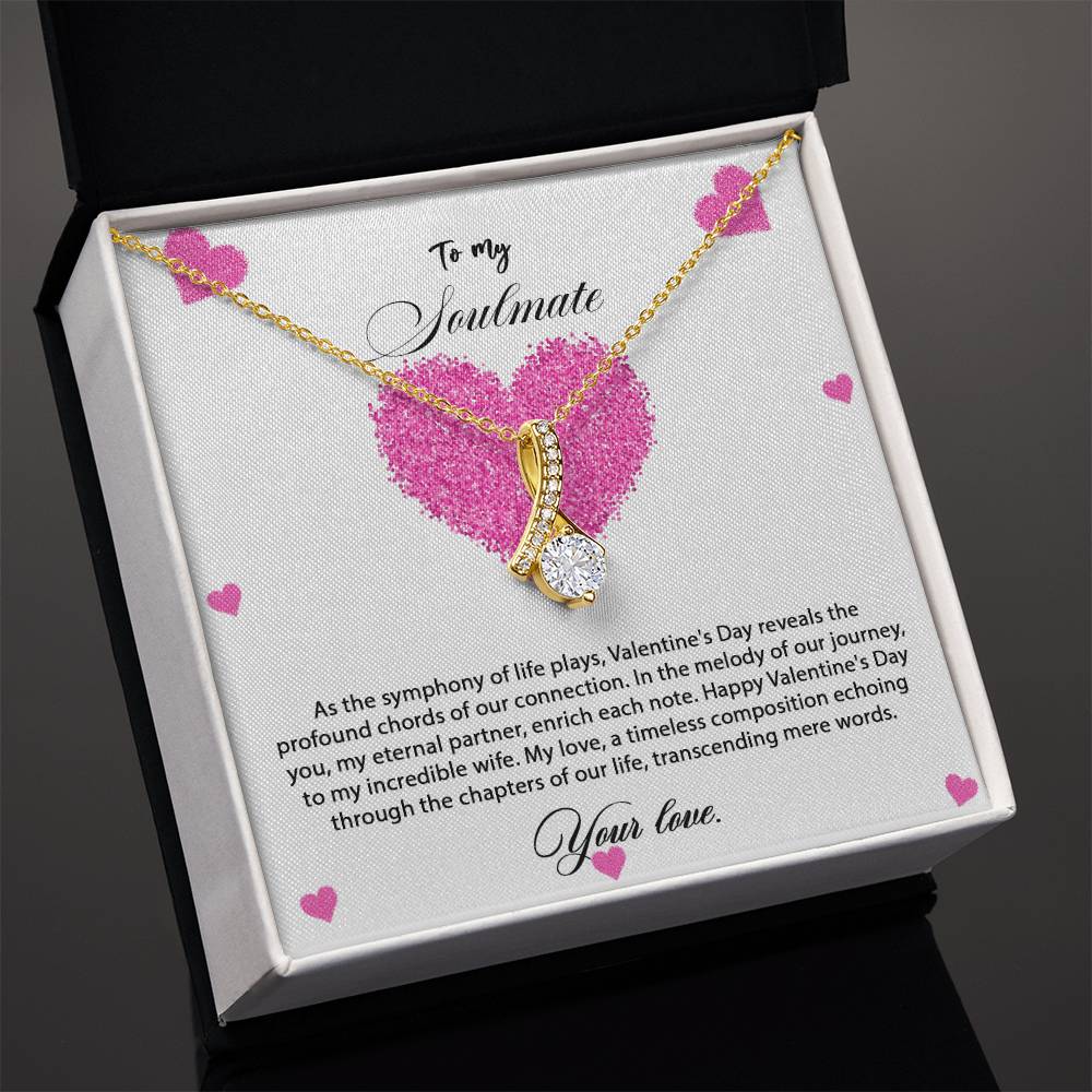 valentine-8b Alluring Beauty Necklace, Gift to my Soulmate with Message Card