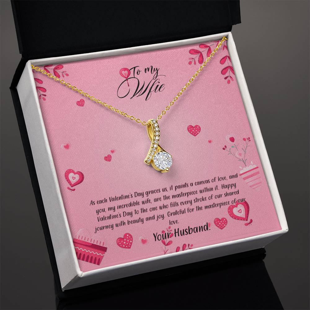 valentine-16a Alluring Beauty Necklace, Gift to my Wife with Beautiful Message Card