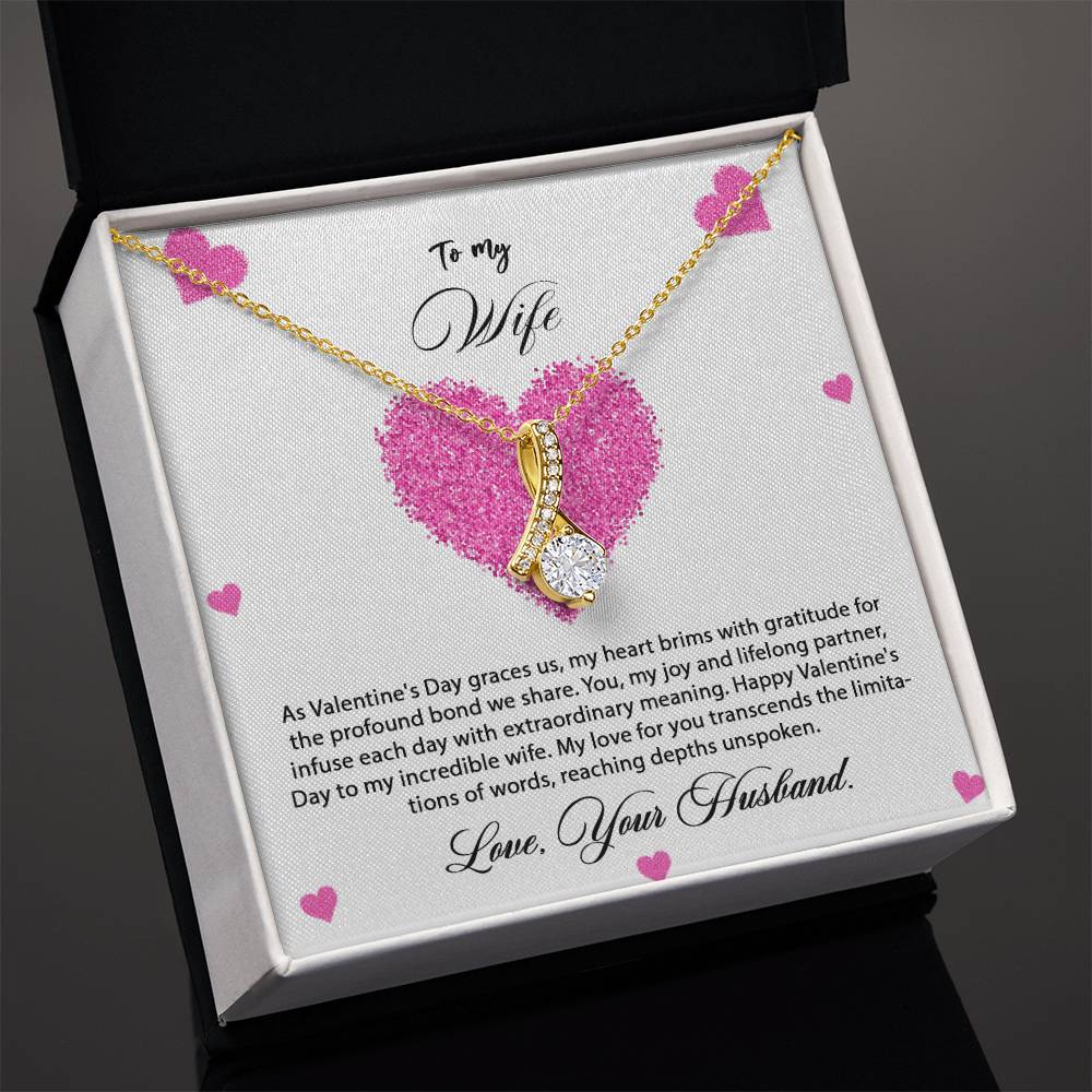 valentine-8a Alluring Beauty Necklace, Gift to my Wife with Beautiful Message Card