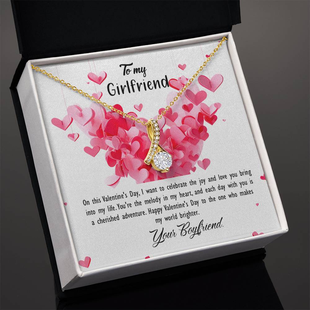 valentine-26c Alluring Beauty Necklace, Gift to my Girlfriend with Beautiful Message Card