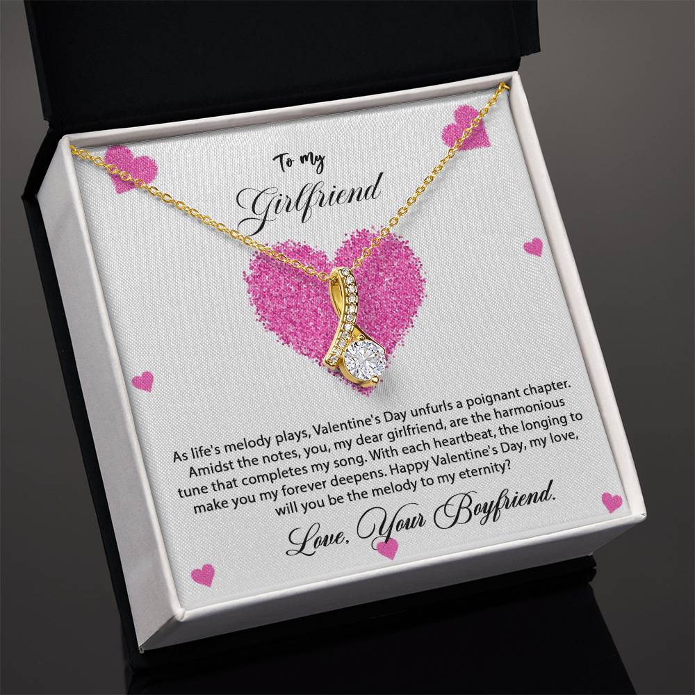 valentine-8c Alluring Beauty Necklace, Gift to my Girlfriend with Beautiful Message Card