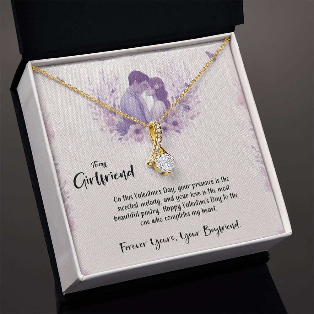 Valentine-st14c Alluring Beauty Necklace, Gift to my Girlfriend with Beautiful Message Card