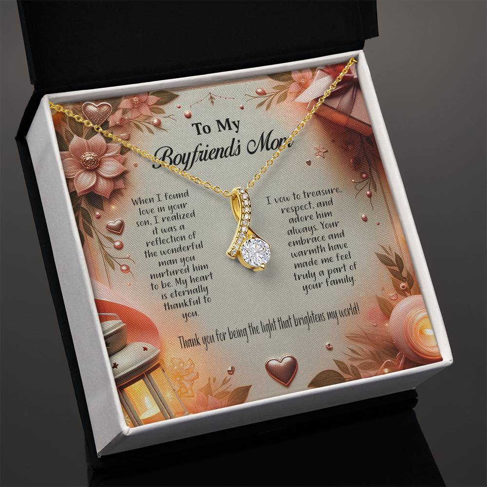 4044a Alluring Beauty Necklace, Gift to my Boyfriend's Mom with Beautiful Message Card