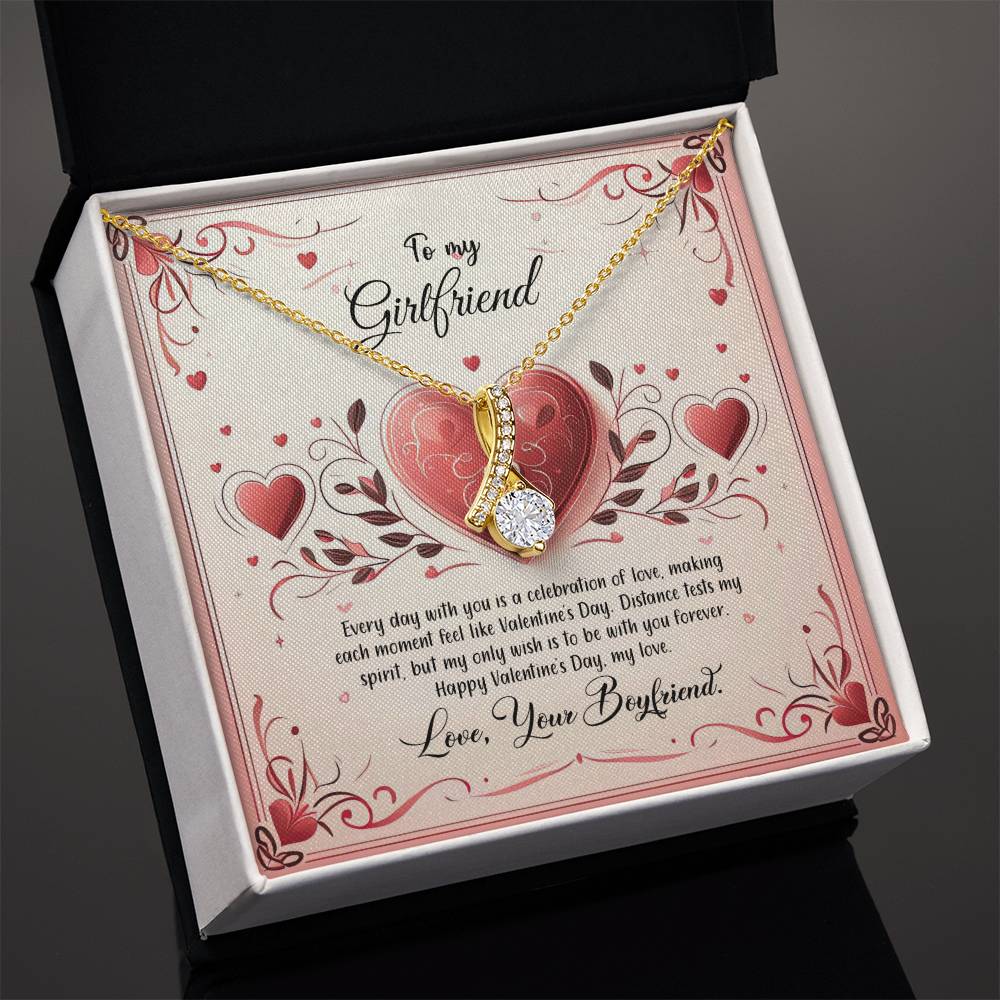 Valentine-st12c Alluring Beauty Necklace, Gift to my Girlfriend with Beautiful Message Card