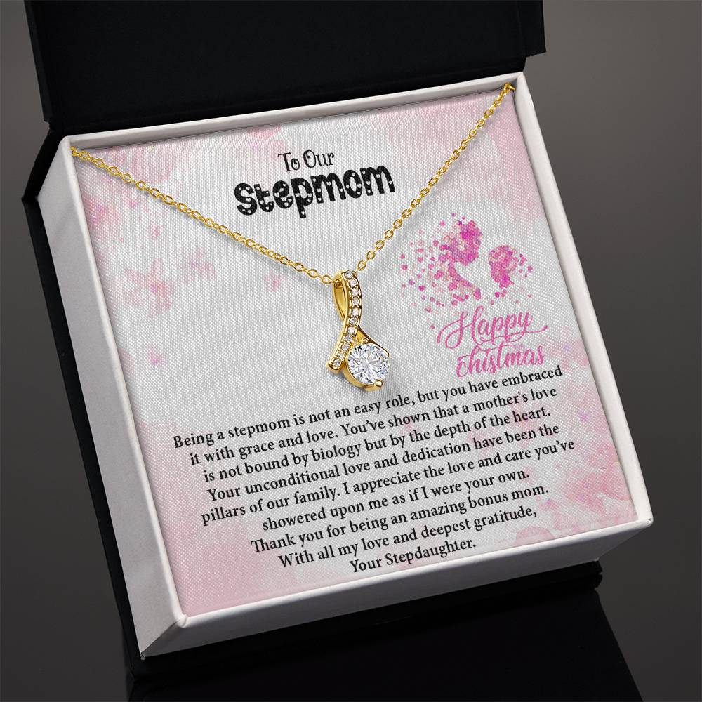 4020 a Alluring Beauty Necklace, Gift to my Stepmom with Beautiful Message Card