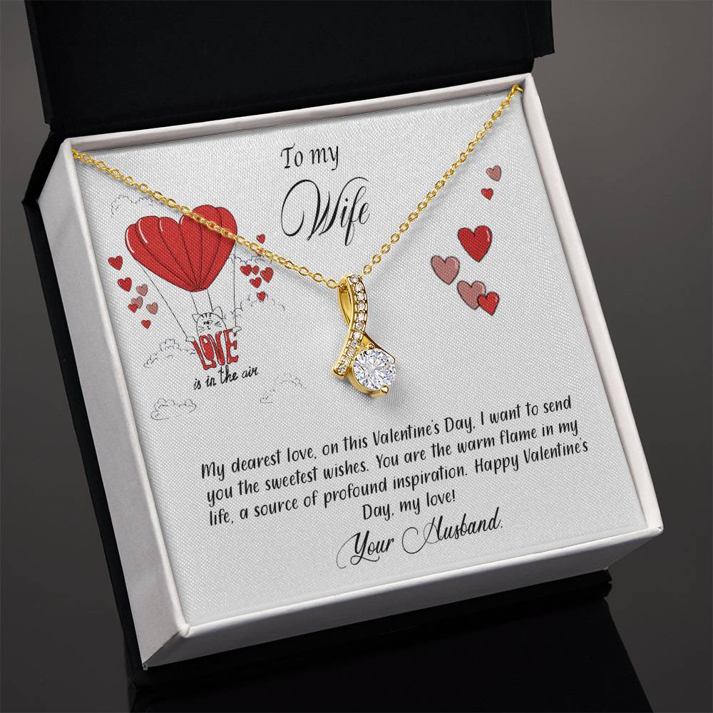 valentine-24a Alluring Beauty Necklace, Gift to my Wife with Beautiful Message Card