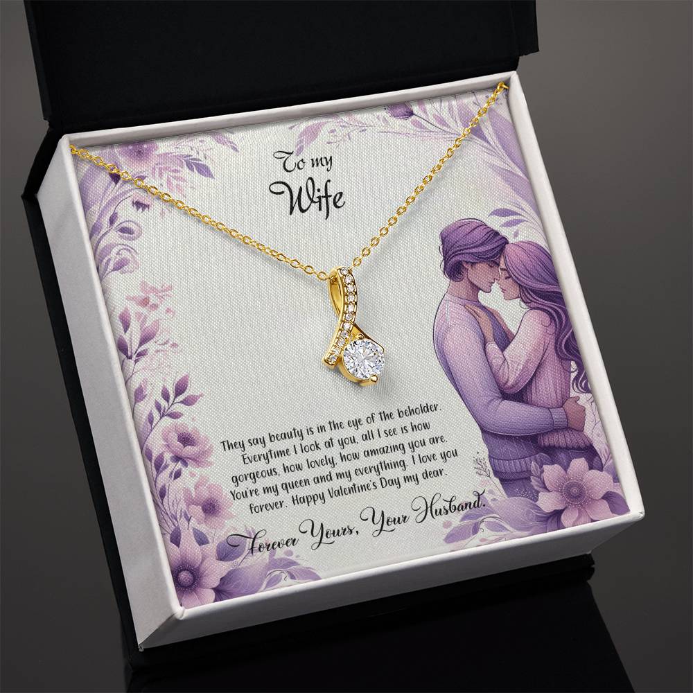 Valentine-st25a Alluring Beauty Necklace, Gift to my Wife with Beautiful Message Card