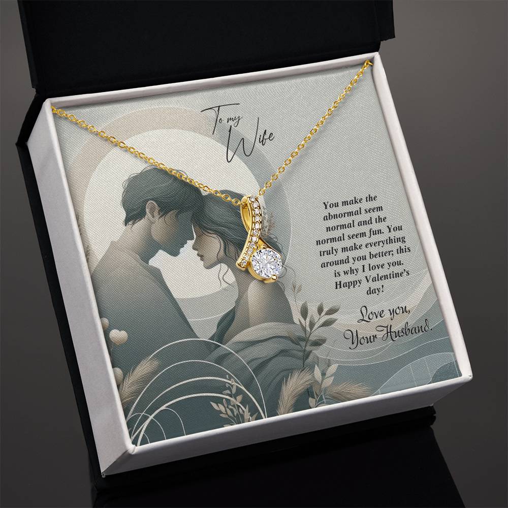 Valentine-st22a Alluring Beauty Necklace, Gift to my Wife with Beautiful Message Card