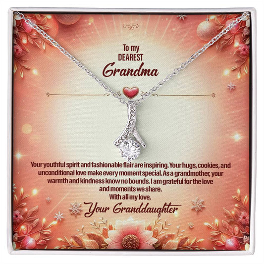 4051c Alluring Beauty Necklace, Gift to my Grandma with Beautiful Message Card