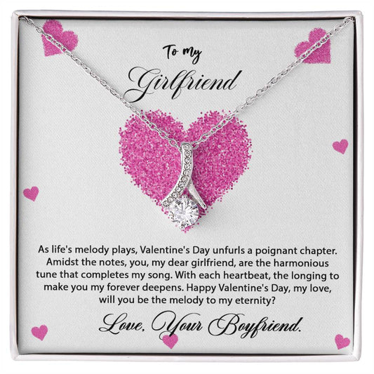 valentine-8c Alluring Beauty Necklace, Gift to my Girlfriend with Beautiful Message Card