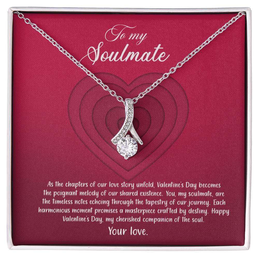 valentine-9b Alluring Beauty Necklace, Gift to my Soulmate with Message Card