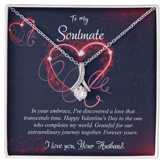 valentine-7b Alluring Beauty Necklace, Gift to my Soulmate with Message Card