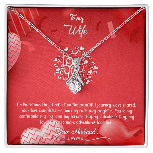 valentine-4a Alluring Beauty Necklace, Gift to my Wife with Beautiful Message Card