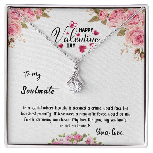 valentine-31b Alluring Beauty Necklace, Gift to my Soulmate with Message Card