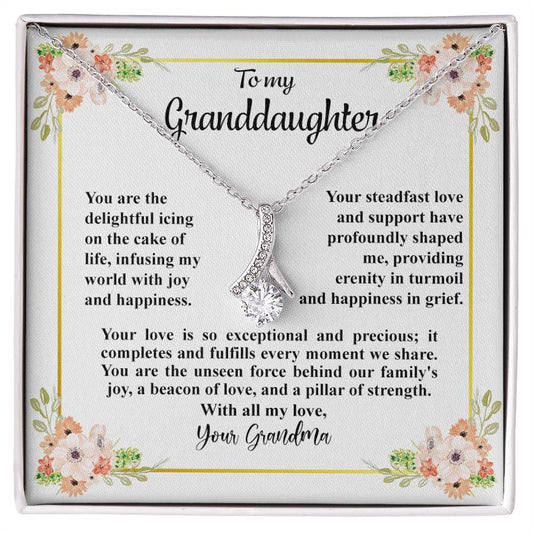 4032c Alluring Beauty Necklace, Gift to my Granddaughter with Beautiful Message Card