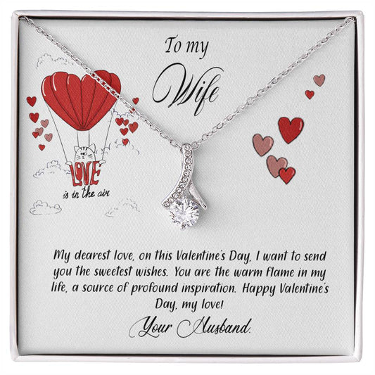 valentine-24a Alluring Beauty Necklace, Gift to my Wife with Beautiful Message Card